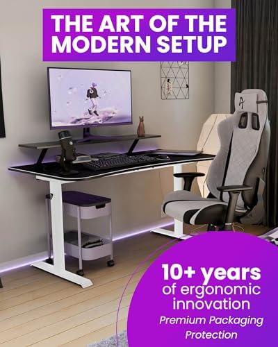 Arozzi Arena Medium Gaming Desk White - Image 6