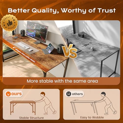 PRAISUN 47 X 24 Inch Computer Desk with Deeper Desktop - Image 6