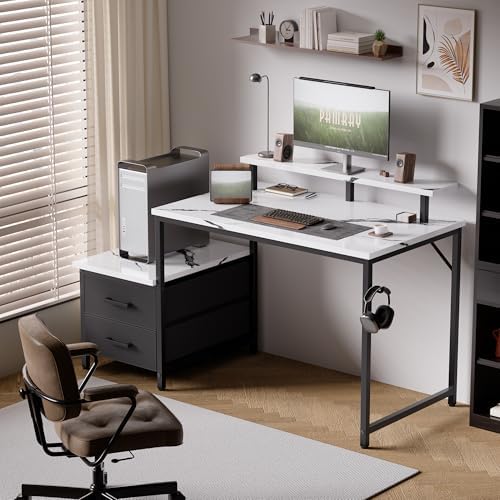 Pamray 50 Inch Small Computer Desk with Drawers and Storage - Image 2