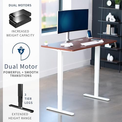 VIVO Dark Walnut 60 x 24 in Standing Desk, DESK-KIT-2W6D - Image 4