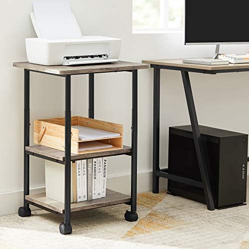 VASAGLE 3-Tier Printer Stand with Locking Wheels, Under Desk Printer Table - Image 2