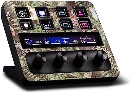 MightySkins Glossy Glitter Skin Compatible with Elgato Stream Deck + - Tiger Jungle | Protective, Durable High-Gloss Glitter Finish | Easy to Apply, Remove, and Change Styles | Made in The USA by MIGHTY+SKINS