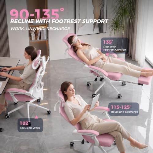 CYKOV Ergonomic Office Chair with Footrest, Reclining Mesh Back, 350 Lbs - Image 6