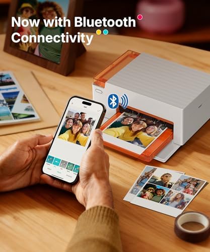 Liene M110 4x6'' & 3x3 Photo Sticker Printer Bundle (100 pcs Photo+20 pcs Sticker+3 Ink Cartridges), Bluetooth Portable Picture Printer for iPhone, Android, Smartphone, Computer, Dye-Sublimation - Image 5
