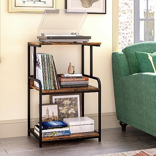Arbuxzuy Printer Stand with Storage Shelf,3 Tier Printer Cart with Wheels,Mobile Printer Table for Home Office,Stands for Printer Heat Press Scanner Fax,Industrial Style (Brown) - Image 4