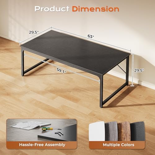 PRAISUN 63 X 29.5 Inch Computer Desk with Deeper Desktop - Image 3