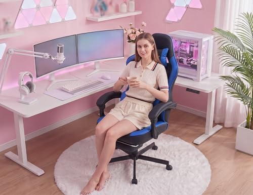 Mistpeople Gaming Chair, Ergonomic High Back Computer Chair with Footrest, Lumbar Support & Pocket Spring Cushion, Comfortable Swivel Home Office Desk Chair for Adults - Image 4