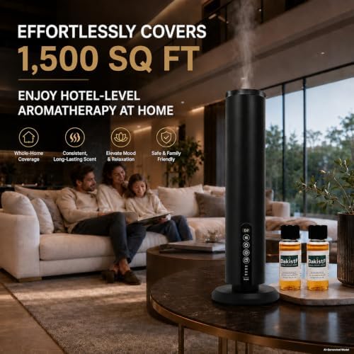 Rechargeable Cordless 1500 Sq Ft Waterless Essential Oil Diffuser Bluetooth - Image 2
