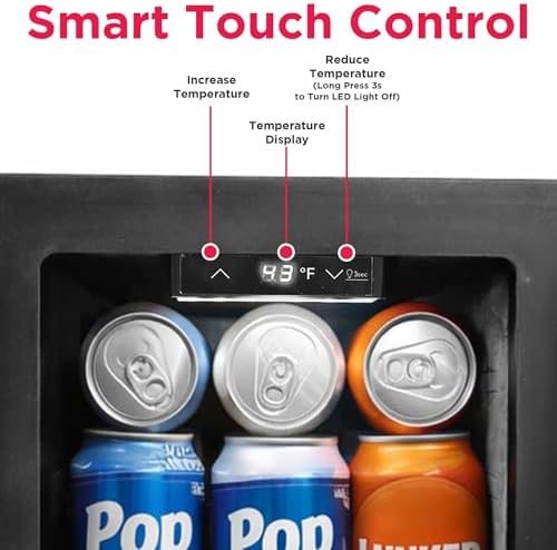 Frigidaire 0.6 Cu. Ft. Glass Door Beverage Refrigerator, Digital Display Mini Fridge with Electronic Temperature Control, LED Lighting & Quiet Operation - Image 6