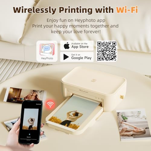 HPRT CP4100 Photo Printer - Plus 4x6 Bluetooth Instant Picture Printer with 20 Sheets & Ribbon - Wi-Fi, Premium Dye Sublimation - 300 DPI Display Resolution - Editing App for Fun, Creative Photos - Image 2