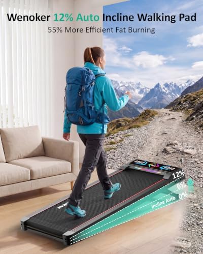 Walking Pad with Auto 12% Incline Handle Bar,Foldable Treadmill for Home - Image 2
