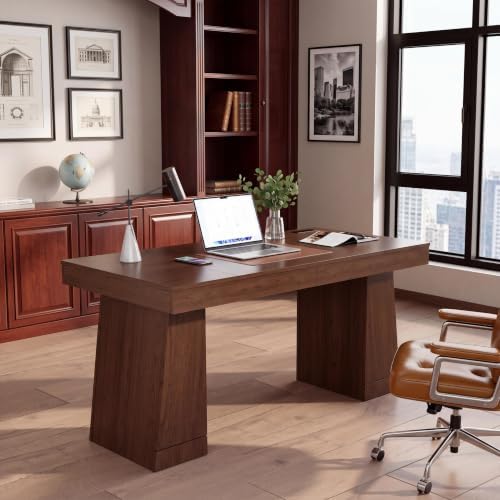 55" Executive Desk with Power Outlet, Storage Cabinet by Unknown