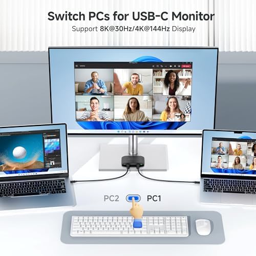 Cable Matters 20Gbps USB C KVM Switch for 2 Computers, 140W PD, Black - Image 3