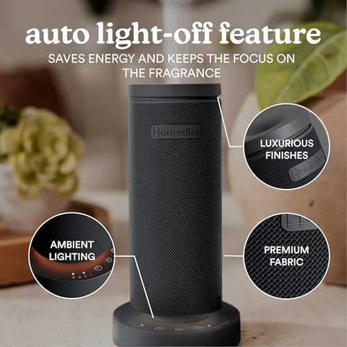 Homedics SereneScent Mini Fabric Rechargeable Waterless Diffuser, Charcoal - Image 3