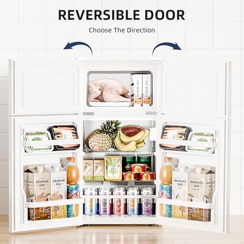 Antarctic Star Mini Fridge with Freezer, Double Door Compact Refrigerator, Adjustable Thermostat, Small Fridge for Bedroom Office Dorm Apartment, 2.45 Cu.Ft, White - Image 6