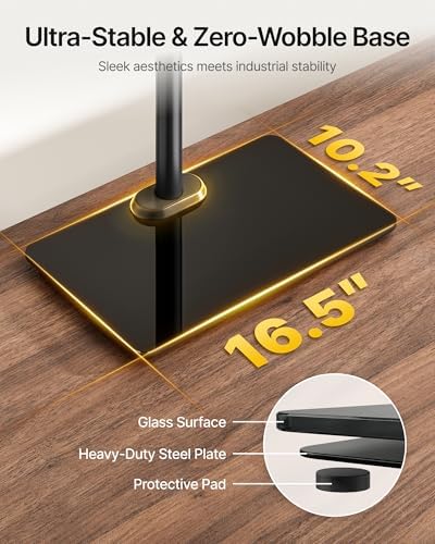monTEK Vertical Dual Monitor Stand for 17-32", Glass Base - Image 2