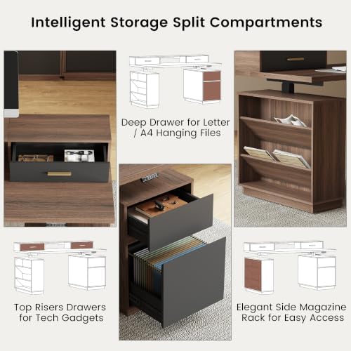 ModernMate 63" Executive Standing Desk with 4 Drawers & File Cabinet - Image 3