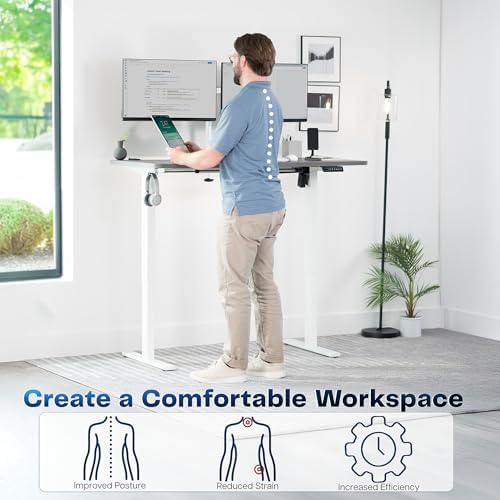 VIVO Dark Gray 55 x 28 in Standing Desk, DESK-KIT-1W55G - Image 4