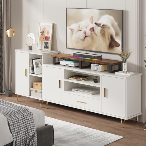 YAOHUOO 45" Large TV Riser for 32-60 inch TV, TV Riser Stand Shelf,Brown - Image 2