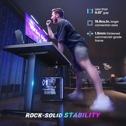 SIAGO Electric Standing Desk Adjustable - 55 x 24 Inch Sit Stand up Desk with Cable Management - 3 Memory Preset Adjustable Height Table - Image 2