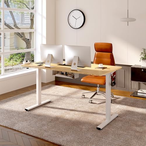 FLEXISPOT EN2 55"x28" Bamboo Electric Standing Desk with Power Strip - Image 2