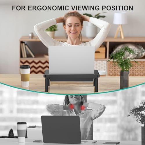 WALI Computer Monitor Stand with Storage, Monitor Riser 3 Height Adjustable - Image 6