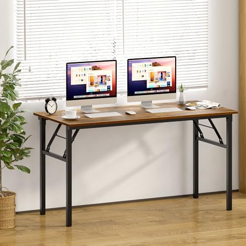 Need Office Computer Desk 60 Inch Sturdy Folding Laptop Table Retro - Image 2