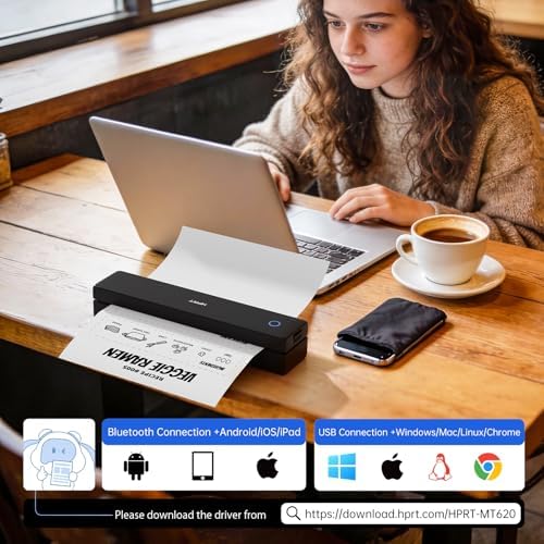 HPRT Portable Printer Wireless for Travel, Inkless Thermal Printer Dark - Image 3