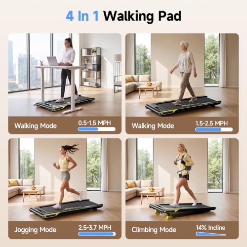 YPOO Walking Pad with 14% Incline Under Desk Treadmill for Home & Office - Image 4