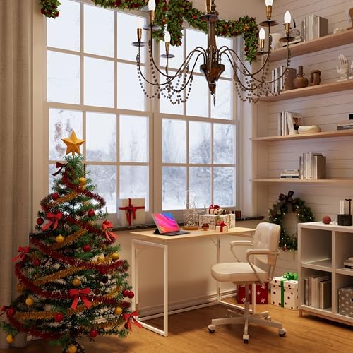 alawooder 39.4" Folding Desk: No Assembly, Wood Top for Small Spaces - Image 2