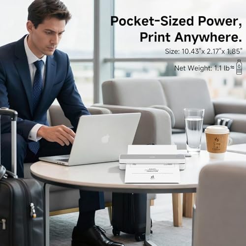 HPRT Portable Printer Wireless for Travel, Inkless Thermal Printer White - Image 6