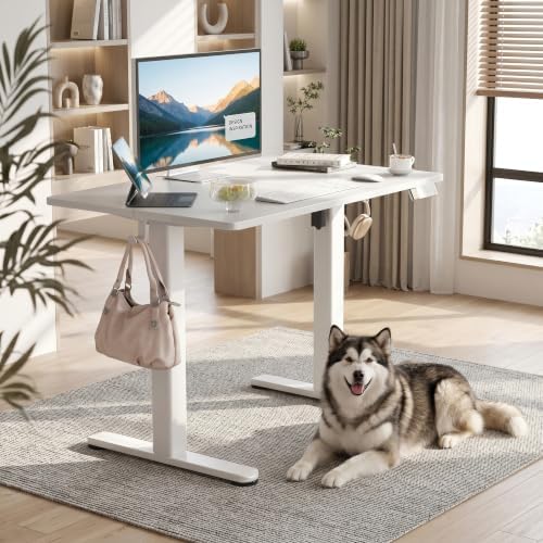 Claiks Electric Standing Desk 40x24 Inch Adjustable Desk, White - Image 2