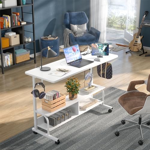 Armocity 47" Rolling Standing Desk with Charging Station for Couch Bed - Image 2