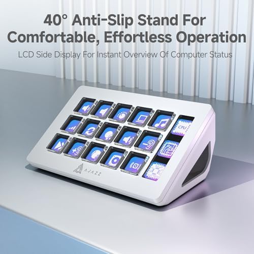 AJAZZ Macro Keypad Stream Controller Deck Gaming Streaming Shortcut Keyboard,15 Programmable Keys, LCD Side Screen,Suitable for YouTube Streaming, Office Desktop Configuration, Laptops, PCs and Macs. - Image 5