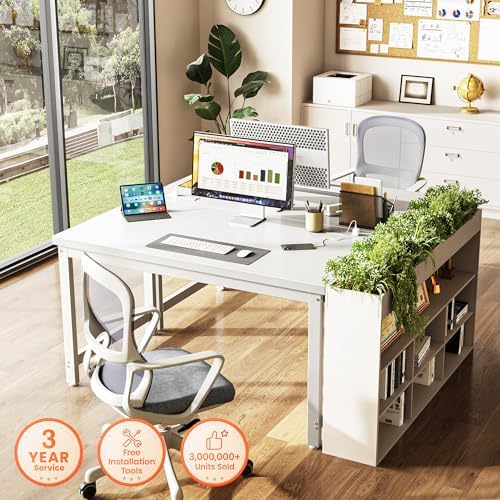 Huuger 48 x 24 inch Desk with Power Outlets & 0.95 Inch Thicker Desktop - Image 7