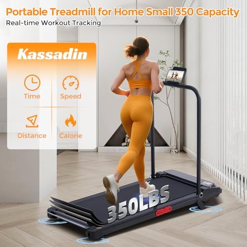 KASSADIN Electric Walking Pad Treadmill with Handle Bar Incline for Home, Portable Walking Pad Treadmill with Handles for Home Small, 3.0HP Mini Under Desk Treadmill for Exercising, 0.6-7.6MPH, 350LB - Image 5
