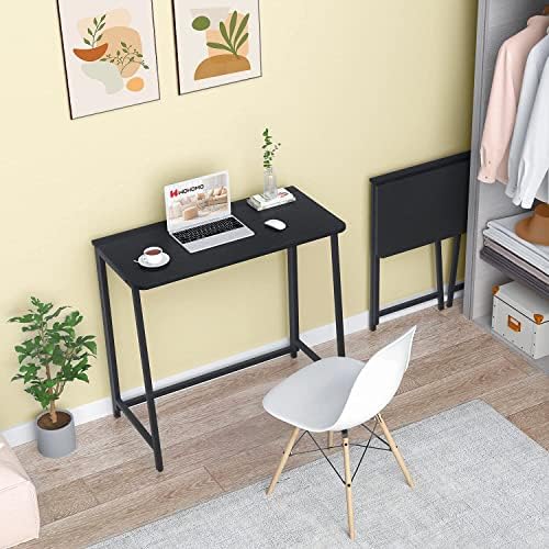 WOHOMO Folding Desk, 31.5" Foldable Computer Table for Small Spaces, Black - Image 2
