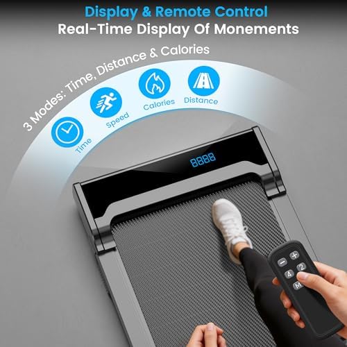 Walking Pad Treadmill for Home - Under Desk Walking and Running with Remote Control Portable Electric Machine Adjustable Slim Compact with 0.6-4.0MPH Modes Max up 265 Lbs for Home Office - Image 2