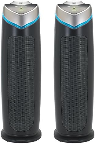 GermGuardian HEPA Air Purifier - Large Room Air Purifier for Bedroom, Office, Dorm, and Home - Filters Pet Dander, Dust, Pollen, Smoke, Scents - AC48252PK - 22" Tower - Gray - 2-Pack by GuardianTechnologies