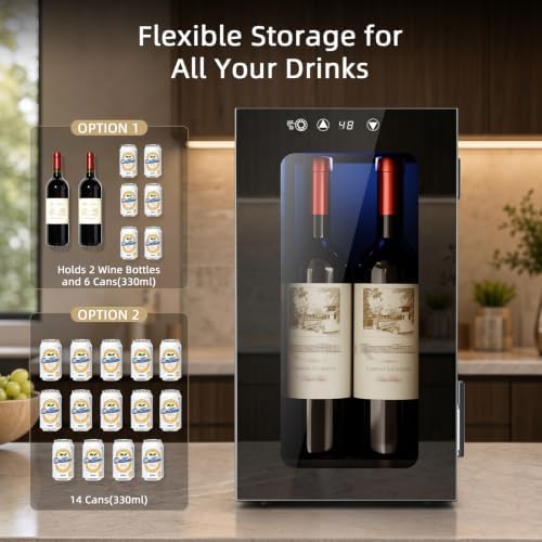 Antarctic Star Wine Cooler, 0.4 Cu. Ft. Portable Mini Wine fridge - Image 2