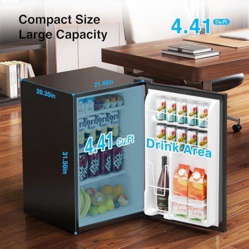 Kismile 4.41Cu Ft Compact Refrigerator Reversible Single Door Mini Fridge - Image 3