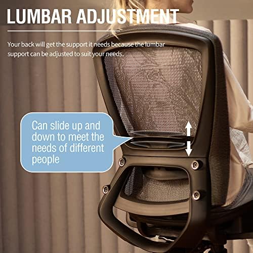 Ergonomic Mesh Office Chair,Comfy Computer Desk Chair - BIFMA 5.1 Certified Commercial Swivel Task Chair for Home Office - Adjustable Lumbar Support & Armrests,Tilt Function,Wide Seat - Image 7