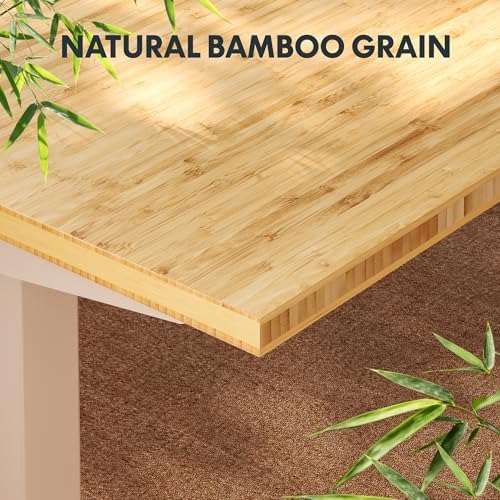 FLEXISPOT 48" x 24" Solid Bamboo Standing Desk, Black Frame - Image 5