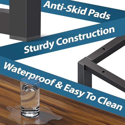 SHW Mission 32-Inch Home Office Computer Desk, Walnut - Image 6