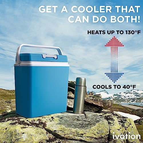 Ivation Electric Cooler & Warmer, Portable Thermoelectric Fridge w/Handle - Image 2
