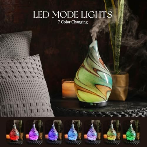 Porseme 280ml Remote Essential Oil Diffuser 3D Glass Ultrasonic Mist 7H - Image 2