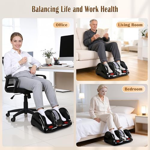 Foot Massager with Heat, Shiatsu Foot Massager for Circulation and Pain Relief and Heat Therapy, Ankle, Calves and Feet Massage with Deep Kneading Rolling, Gifts for Women Men Mother Father, Black - Image 6