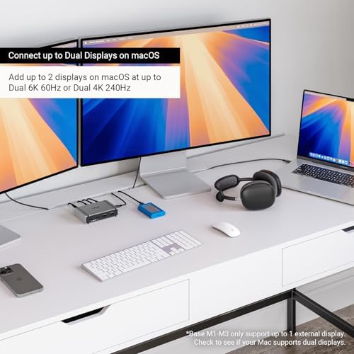 CalDigit E5 - Thunderbolt 5 Element 5 Hub - 9 Ports, 4 x Thunderbolt 5/USB4 v2, 3 x USB-A & 2 x USB-C 10Gb/s, Single 8K, Dual 6K/8K, or Two 4K@240Hz Displays, 90W Charging, 0.8m Cable 180W PSU - Image 6