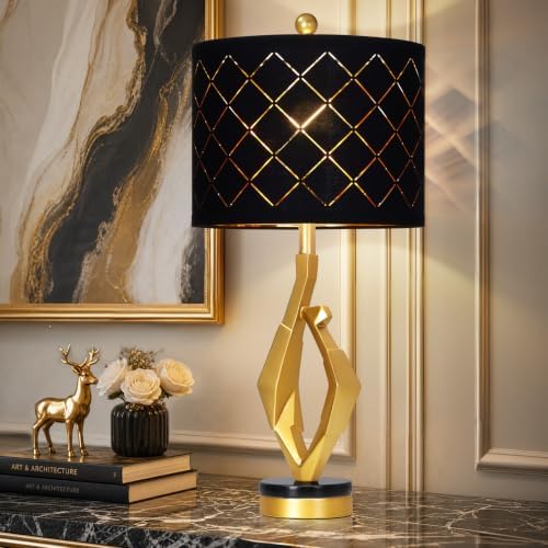 CINSARY 30" Tall Black and Gold Table Lamp for Living Room Bedroom Single by CINSARYLAMPSTYLE