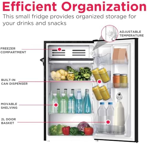 FRIGIDAIRE EFR376-BLACK 3.1 Cu Ft Black Retro Bar Fridge with Side Bottle Opener - Image 4